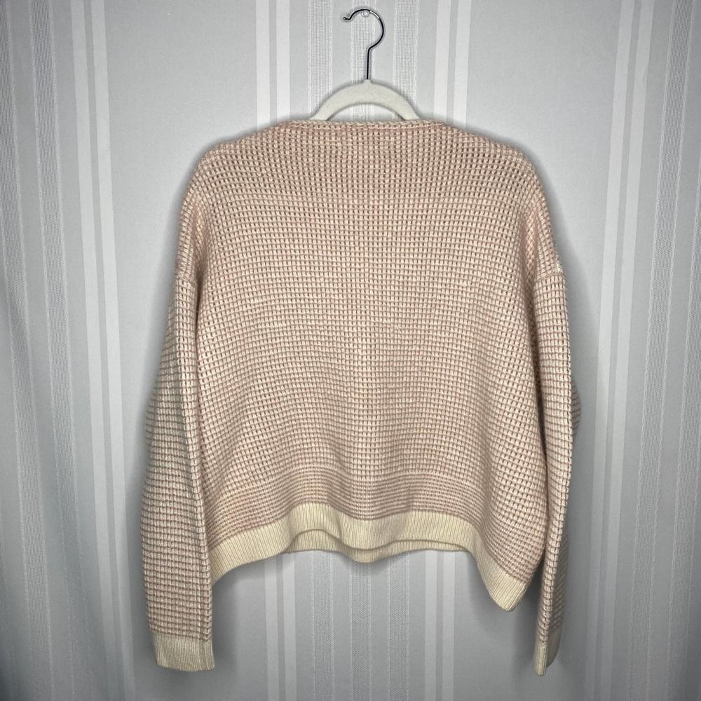 Nordstrom Signature Cashmere Boxy Waffle Knit Pink Hush Drop Sleeve Sweater - Picture 8 of 8